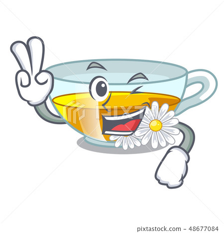 Two finger chamomile tea in the character bottles 48677084