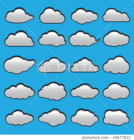 Various cloud icons Various cloud icons 48677632