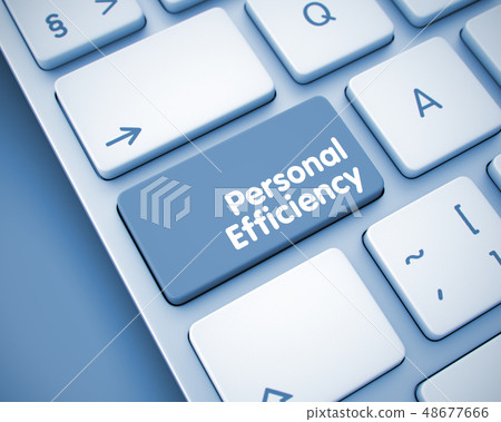 Personal Efficiency - Message on  Keyboard Key. 3D. 48677666