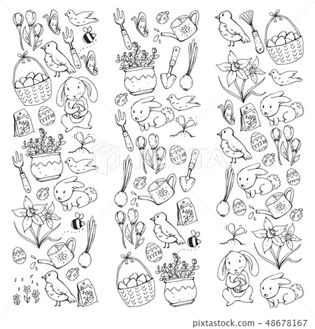 Easter vector illustration. Spring design for patterns. Holiday decoration for greeting cards 48678167