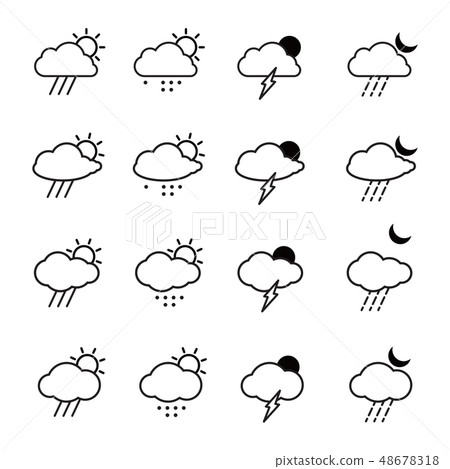 Various clouds icon illustration Various clouds icon illustration 48678318