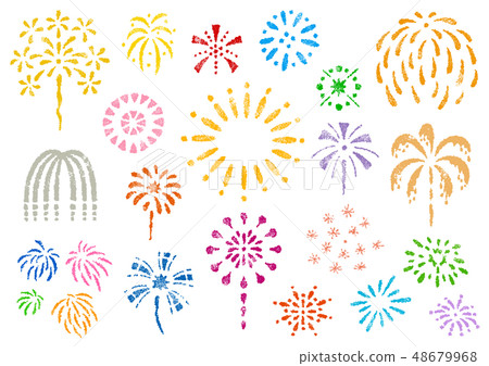 手繪煙花2枚郵票 48679968