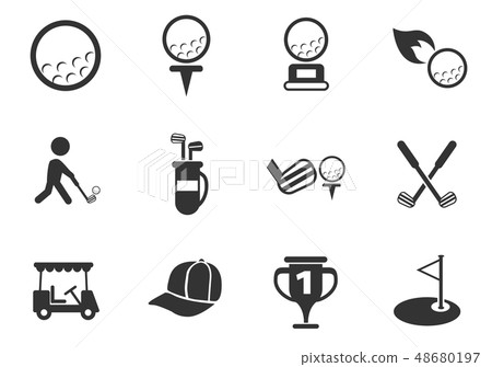 golf icon set 48680197