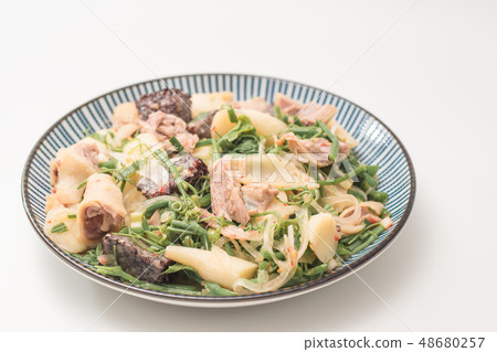 taiwanese salty chicken, luwei, white table 48680257