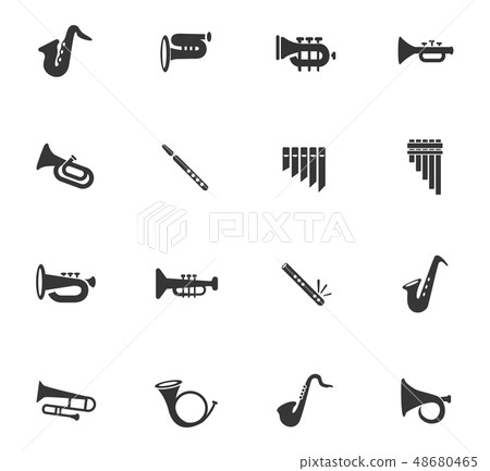 wind instruments icon set 48680465