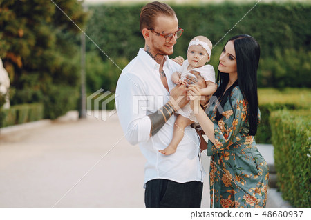 family in a town family in a town 48680937