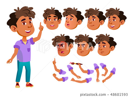 Arab, Muslim Boy, Child, Kid, Teen Vector. Little. Funny. Junior. Friendly. Face Emotions, Various Arab, Muslim Boy, Child, Kid, Teen Vector. Little. Funny. Junior. Friendly. Face Emotions, Various 48681593