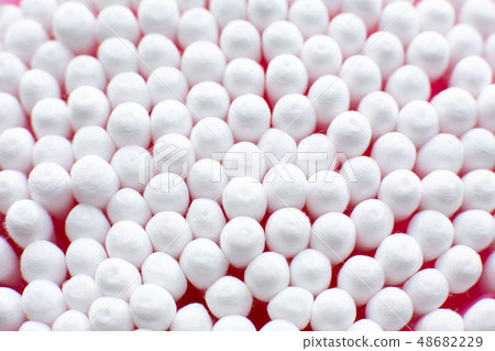 Closeup view from above on round pack of cotton Closeup view from above on round pack of cotton 48682229