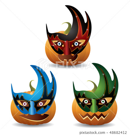 Masked pumpkins and Halloween Day Masked pumpkins and Halloween Day 48682412