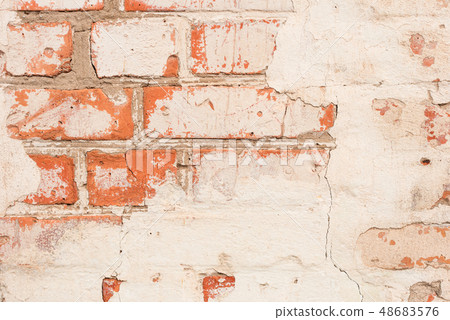 Brick texture with scratches and cracks 48683576