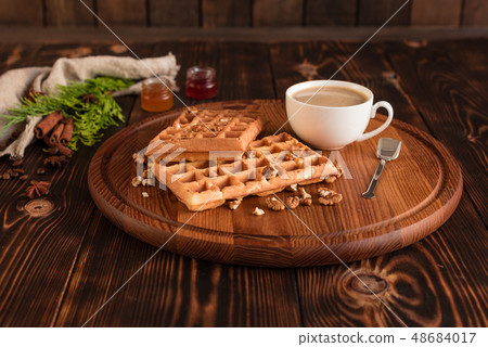 Tasty fresh Vienna wafers and jam Tasty fresh Vienna wafers and jam 48684017