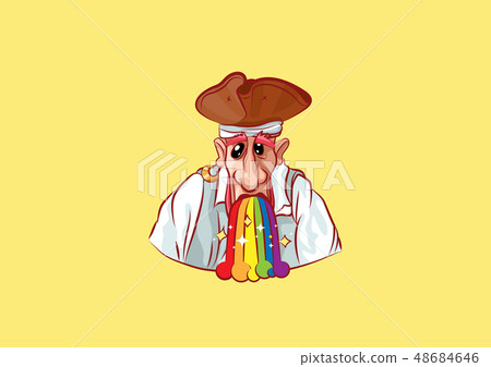 emoji sticker seaman captain vomits rainbow emoji sticker seaman captain vomits rainbow 48684646