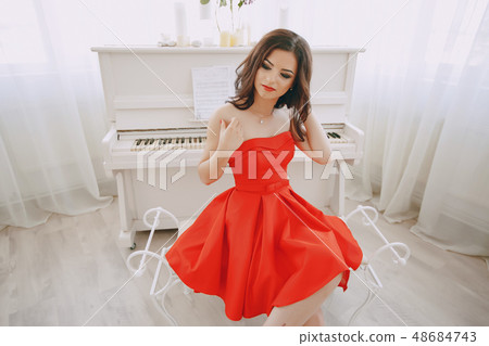 lady with piano lady with piano 48684743