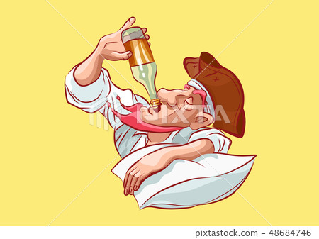 emoji sticker captain mascot drunk lie on pillow emoji sticker captain mascot drunk lie on pillow 48684746