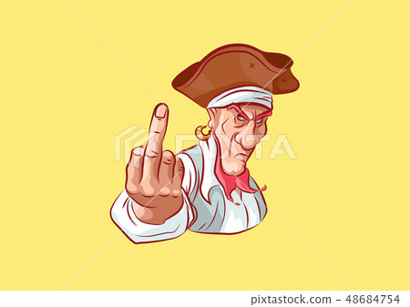 emoji sticker captain mascot show middle finger emoji sticker captain mascot show middle finger 48684754