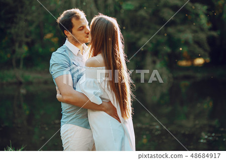 couple in a park couple in a park 48684917