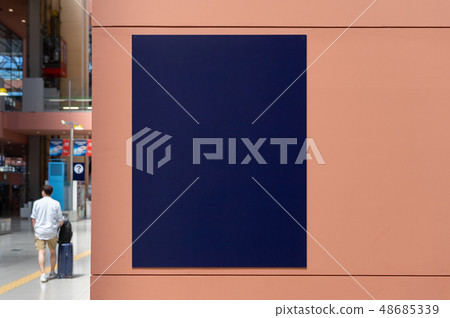 Large blank billboard on a street wall, banners Large blank billboard on a street wall, banners 48685339