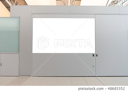 Large blank billboard on a street wall, banners Large blank billboard on a street wall, banners 48685352
