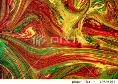 Colorful acrylic paint stains close-up macro 48686361