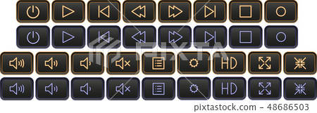 Neon media player buttons Neon media player buttons 48686503