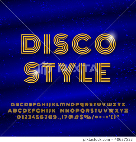 Alphabet in Retro style Disco font effect 48687552