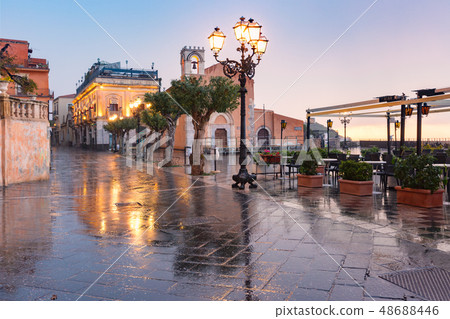 Piazza IX Aprile in Taormina, Sicily, Italy 48688446