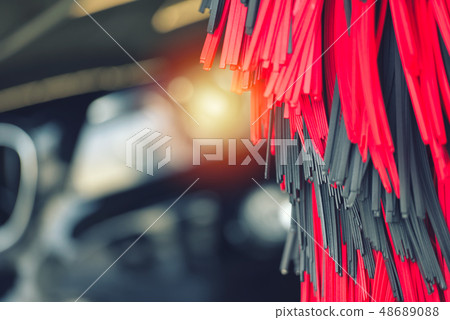 Automatic car wash in action. Car wash concept. 48689088