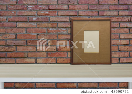 Mock up Workspace vintage frame hipster interior 48690751