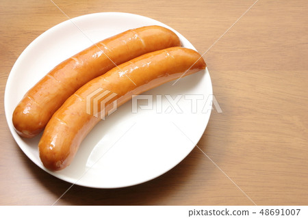 Two Frankfurters sausages. 48691007