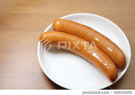Two Frankfurters sausages. 48691009