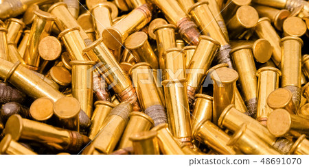 Shiny gold plated ammunition with silver head 48691070