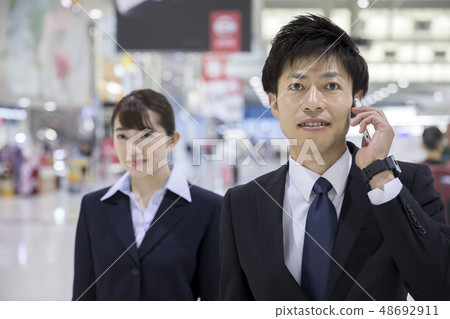 Business trip image Business person moving the airport Business trip image Business person moving the airport 48692911