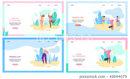 Attractive Overweight Women Healthy Lifestyle Set Attractive Overweight Women Healthy Lifestyle Set 48694079