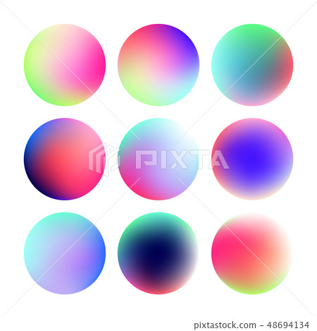 Set of round color gradient - Stock Illustration [48694134] - PIXTA