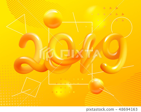 New Year gradient figures 2019 design template New Year gradient figures 2019 design template 48694163