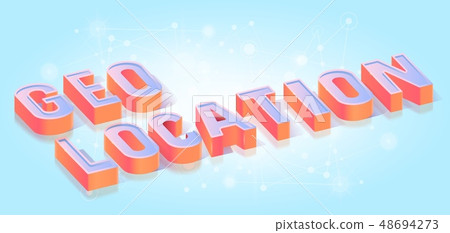 Geo Location Text Title Isometric Vector Template Geo Location Text Title Isometric Vector Template 48694273