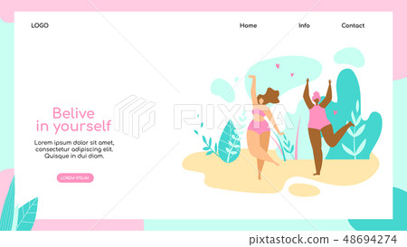 Plus Size Multiracial Women Enjoy Life on Nature Plus Size Multiracial Women Enjoy Life on Nature 48694274
