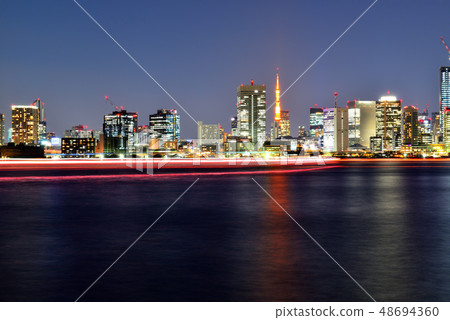 Toyosu美食公園的東京塔和東京灣的魔術小時, Toyosu美食公園的東京塔和東京灣的魔術小時, 48694360