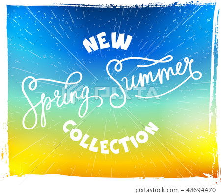 Illustration calligraphy and summer background. Illustration calligraphy and summer background. 48694470