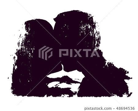 Kissing couple in graffiti style Kissing couple in graffiti style 48694536