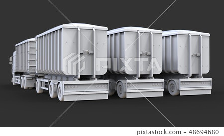 Large white trucks with separate trailers, for 48694680