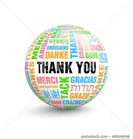 3D ball with words Thanks in different languages 48694696