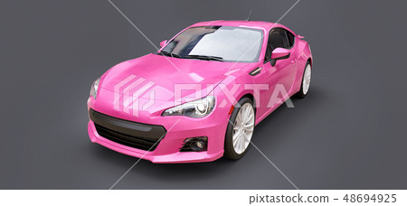 Pink Small Sports Car Coupe 3d Rendering Stock Illustration 48694925 Pixta