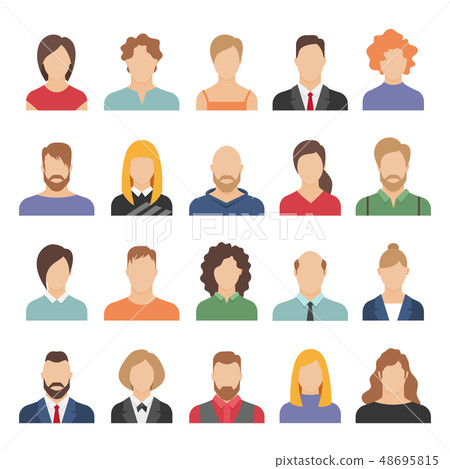 People business avatars. Team avatars working office professional young female male cartoon face 48695815