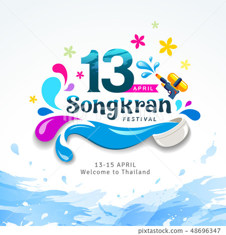 Amazing Happy Songkran festival sign of Thailand 48696347