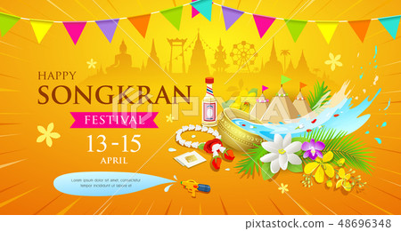 Happy Songkran Thailand Water splashing festival Happy Songkran Thailand Water splashing festival 48696348