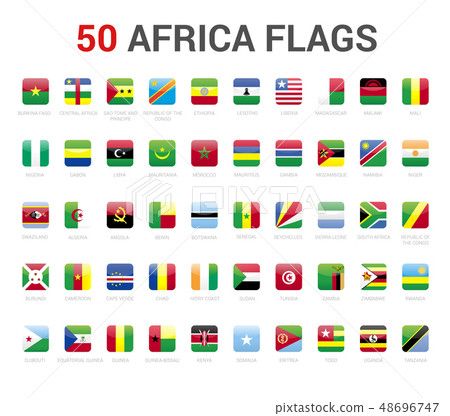 Africa flags of country. 50 flag square vector 48696747