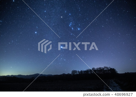 "Gemini meteor shower" Winter large triangle and Gemini meteor shower 48696927