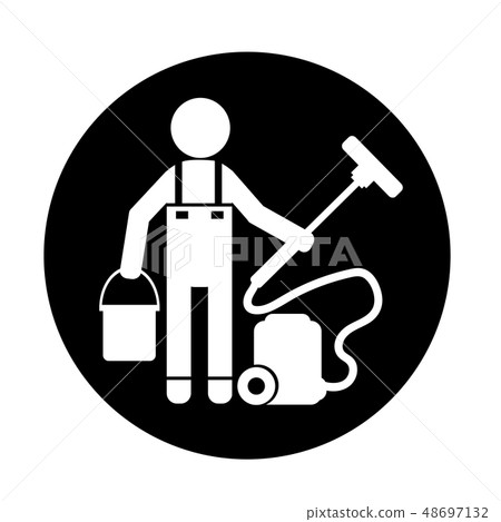 Cleaner Man icon - Stock Illustration [48697132] - PIXTA