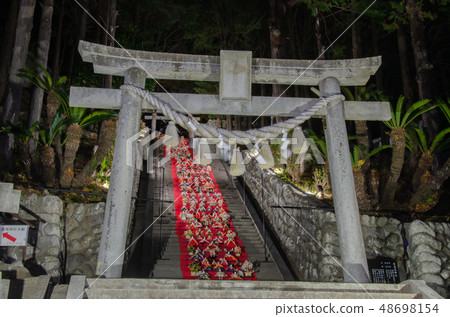Susanoo神社小雞裝飾著Izu Natori的燈光 Susanoo神社小雞裝飾著Izu Natori的燈光 48698154